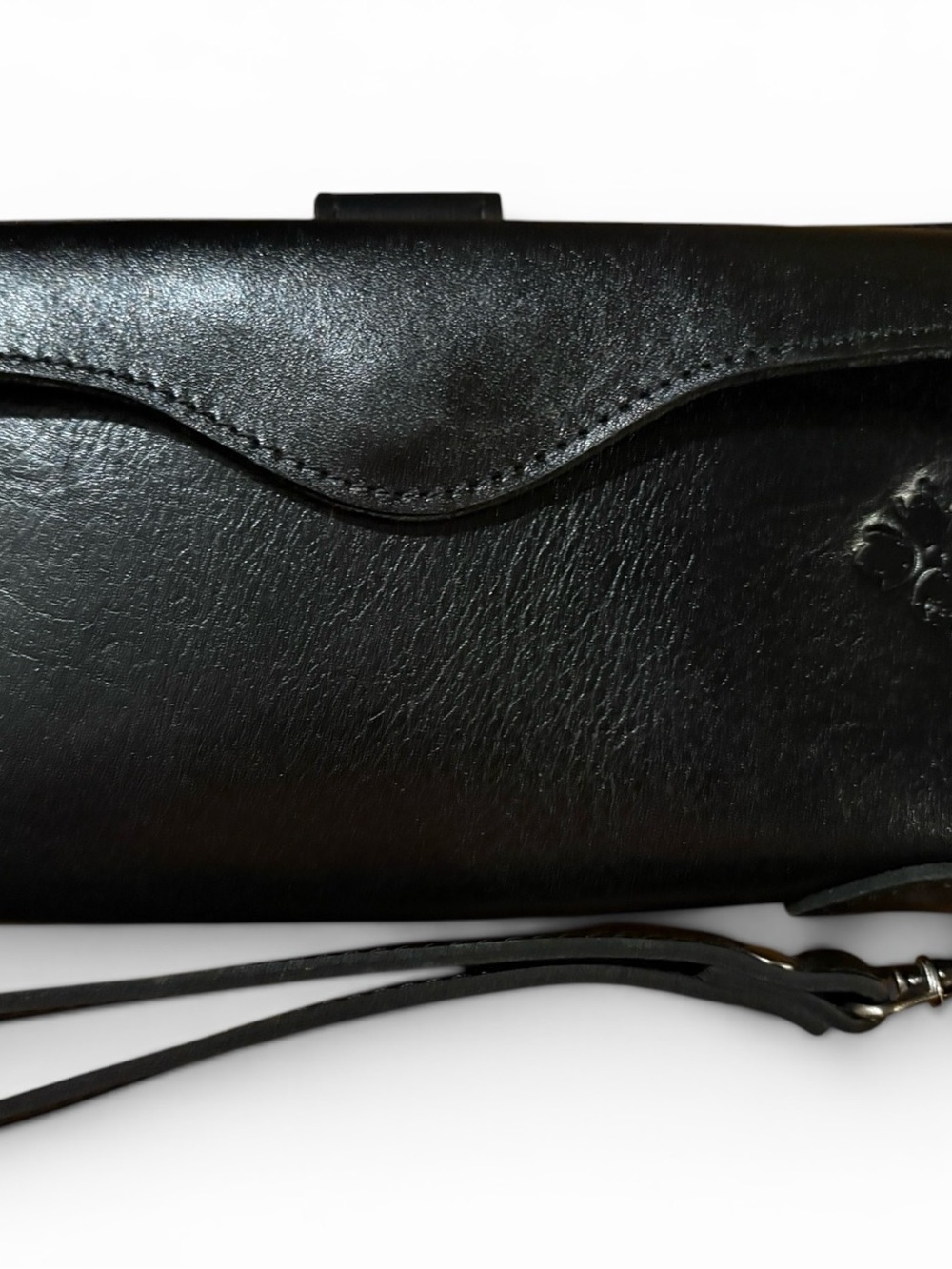 Patricia Nash Valentia 100% Full Grain Black Leather Wallet or Wristlet - Picture 2 of 4